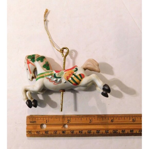 Willitts Designs Galloping Carousel Horse Christmas Ornament Head Down 5305 Tin - Picture 5 of 10